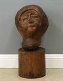 1960's carved wooden bust