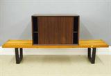 George Nelson Platform bench, Rosewood hanging cupboard