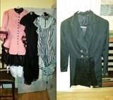 Victorian-styled clothing (used in Steampunk cosplay) and an equestrian riding jacket.