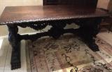 Carved Oak Library Desk (Incredible workmanship!) 