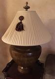 Oversized Metal Lamp w Pleated Shade