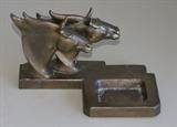 Frankart Copper Horse Bust Ashtray