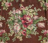 Two 9' x 7' panels of Bark Cloth in Rose Pattern
