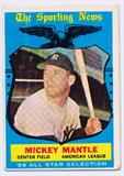 1959 Topps Baseball Card Mickey Mantle All Star