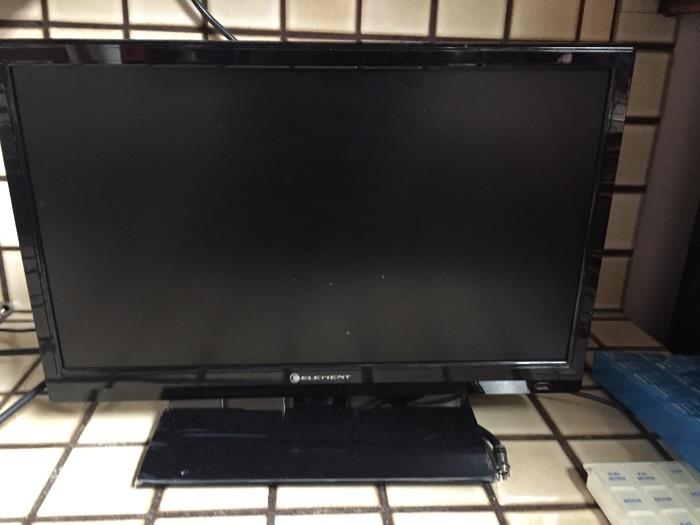 One of two small flatscreen televisions