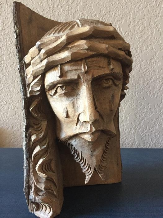 Hand carved from a single log , Jesus Christ