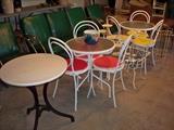 Old Cast Iron Ice Cream Table with New Top, Patio Furniture.