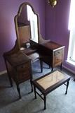 C/1920's 3pc. partial bedroom suite includes Highboy, vanity and bench, signed Charles Wuerth  Co., Ann Arbor, MI 