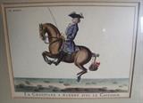 1 of 3 Early 19th C. French hand tinted lithos, Equestrian subject 