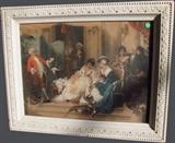 C/1915 hand tinted litho of French Court scene 