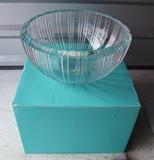 Contemporary signed Tiffany & Co. lg.& heavy crystal bowl w/original box, “Atlas” pattern 