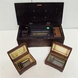 1890 Victorian 6 Tune cylinder music box ~ 2-C/1920's small Swiss music boxes 