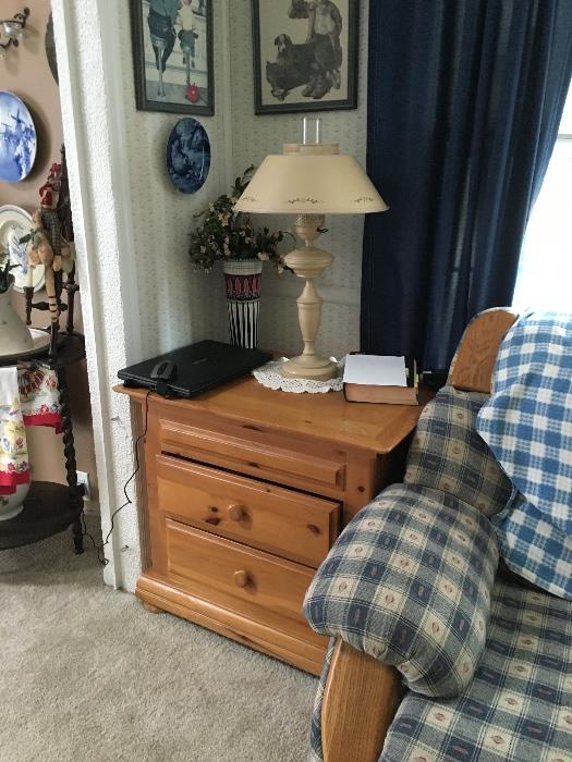 Pair pine end tables