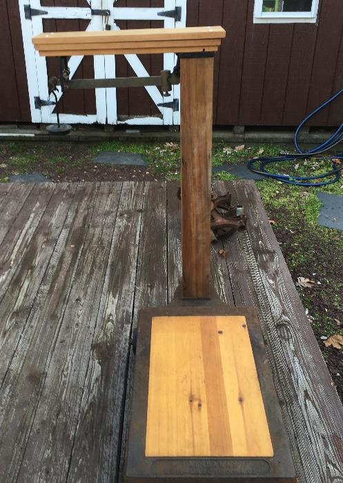 Antique produce/general store scale (wood added on)