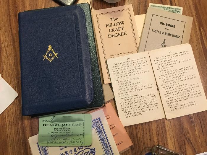Masonic bible & ephemera
