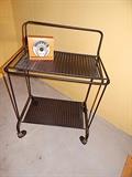 vintage metal 2 shelf cart