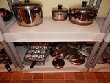 Revere Ware pots and pans, lots of extra lids
