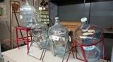 Glass bottles with stands