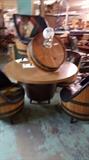 Whiskey barrel table and chairs