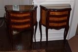 Pair Small, Decorative, Side Tables with 3 Drawers