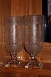 Pair Decorative, Glass, Candle Holders