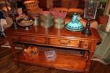 4 Drawer Decorative Table with Bottom Shelf, Decorative