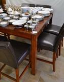 Contemporary Bar Height Dining Table w 8 Chairs