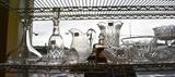 Orrefors and Waterford Decanters plus pressed & cut glass