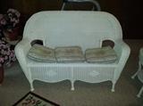 Plastic Wicker Loveseat 