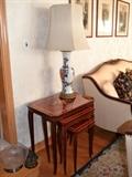 Italian marquetry nesting tables (Center table is also a music box)