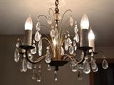 Brass and crystal chandelier