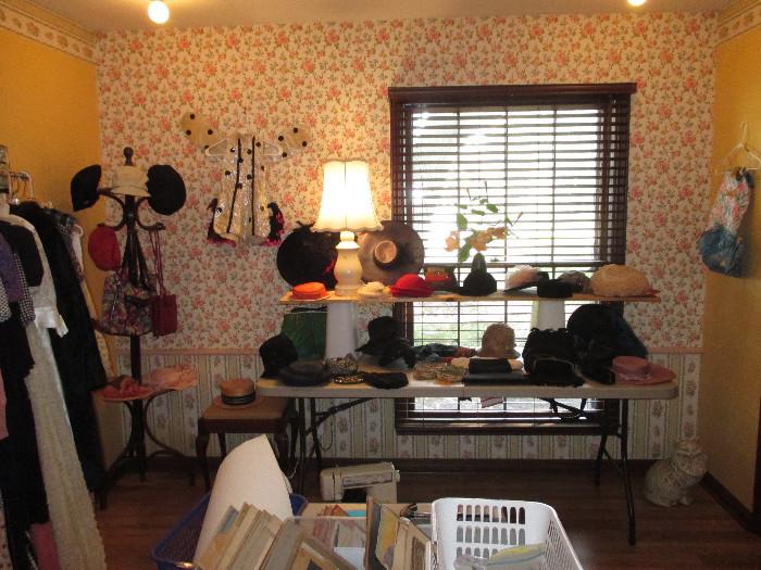 The Clothing Vintage Room.  Neat Hats, Bags, Clothing, Sewing, Pictures and More!