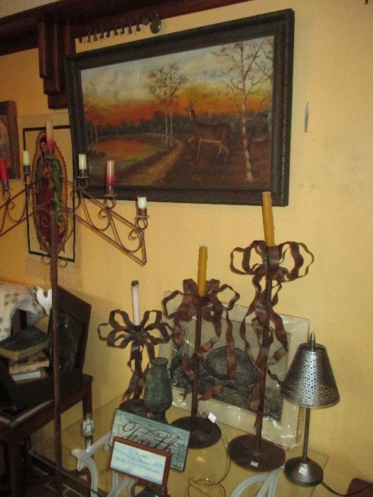 Vintage Painting, Ironware And In The Top Left Corner Are A Look At The Other Railroad Keys.