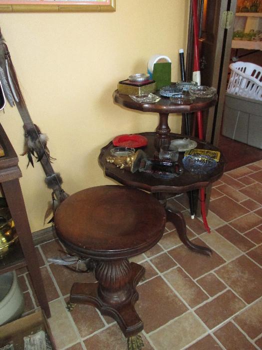Beautiful Vintage Piano Stool And Beautiful Two Tiered Table