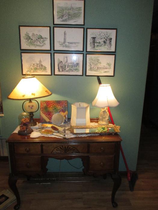 EM "Buck" Schiwetz Prints, Nice Dress, Lamps And More. (PS, Broom Is Not For Sale, Sorry)