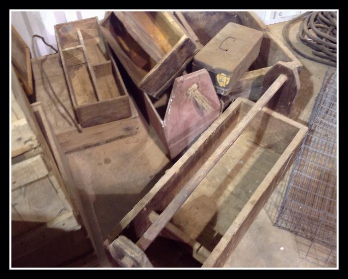 Vintage toolboxes and carriers