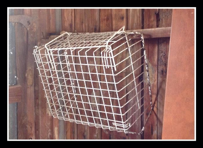 We have lots of metal baskets, wire baskets that are vintage