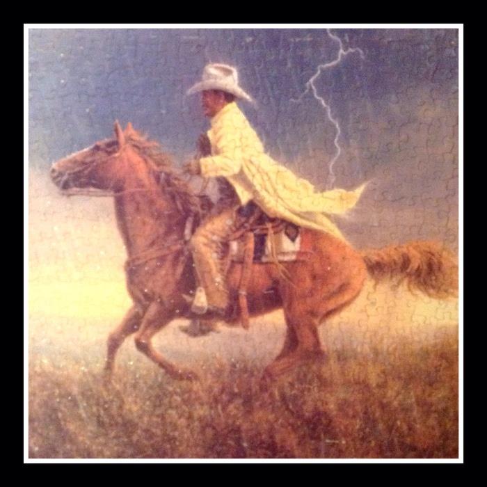 One of the many western cowboy art, print, decir