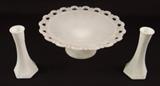 Lot 290 Milk Glass Lot, Fruit Bowl & Bud Vase