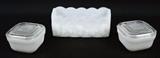 Lot 326 3 Glass Containers - Milk Glass
