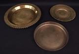 Lot 396 Vintage Brass Lot - 3 Serving Platters