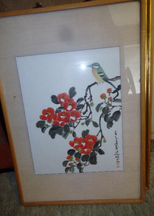 Asian bird painting