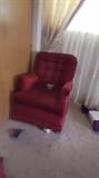 Rocker Recliner Red Corduroy