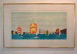 Lithograph of Sail Boats - ARTIST'S PROOF, Signed Farch Ledan