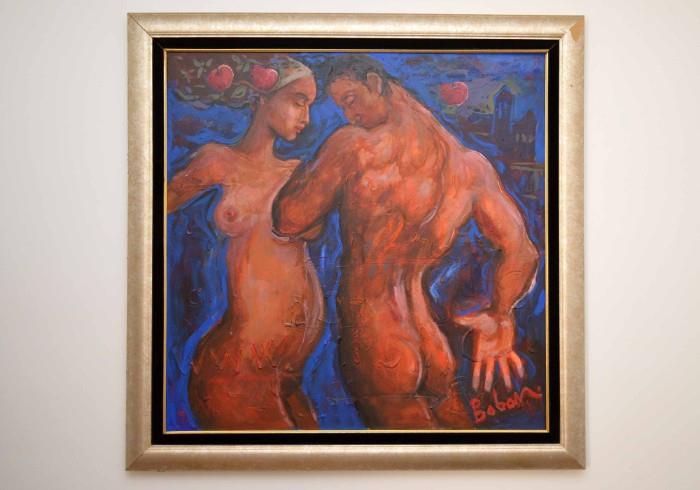 HUGE "Adam & Eve" Nude Painting by Boban Ilic (b. 1962, Hungary/Chicago)