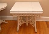 Antique Victorian White Wicker Table