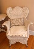 Antique Victorian White Wicker Chair, Excellent Condition!