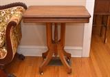 Antique Eastlake Side Table (on Casters)