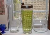 Vintage Cocktail Shaker and Hand Blown Glass Pitchers