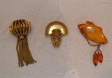 Art Deco Brooch, Aztec Brooch, Lithuanian Amber Brooch